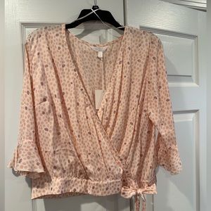 LC Lauren Conrad Wrap top - Size:Large - Color: Pink